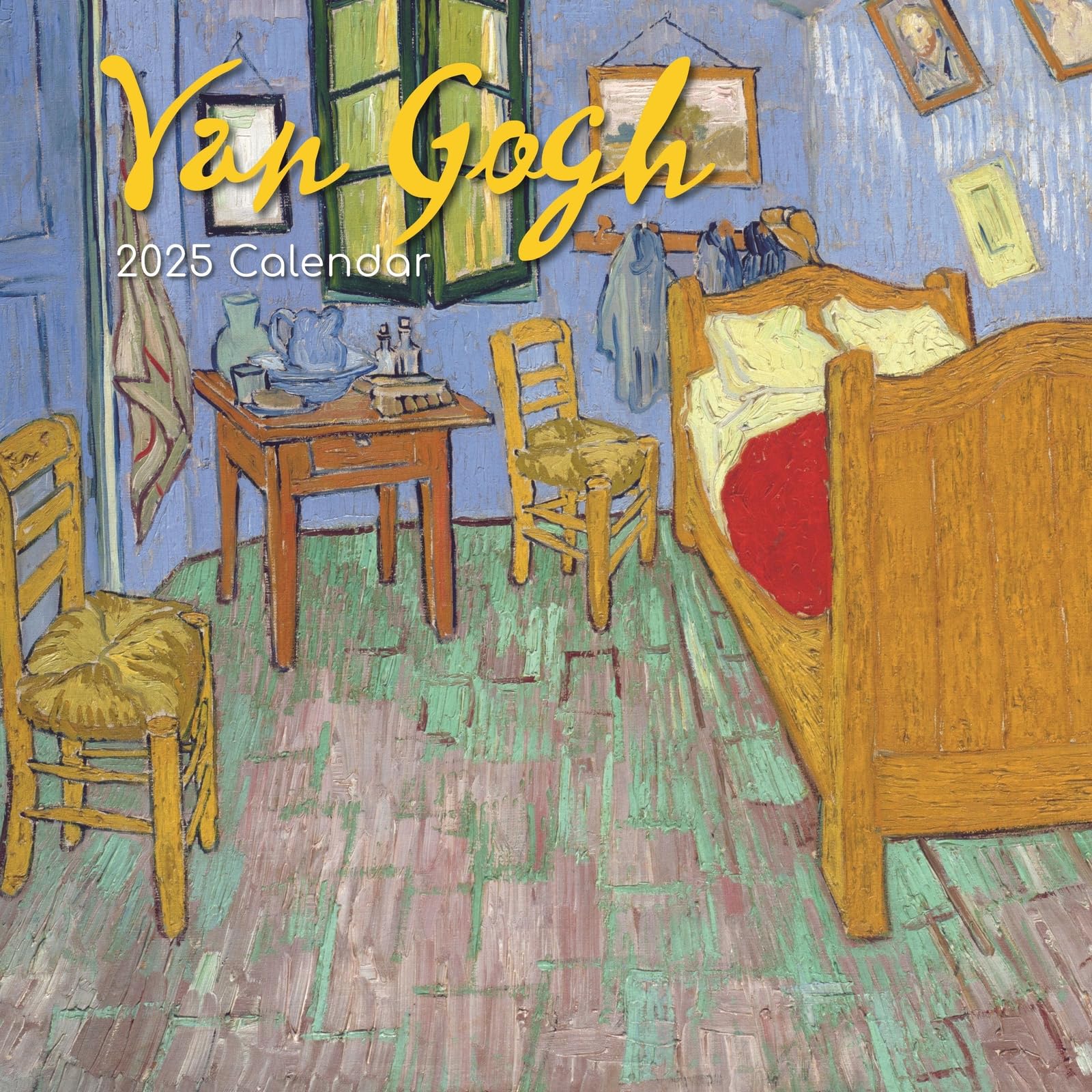 2025 Square Wall Calendar, Images Depicting Artwork by Vincent Van Gogh, 16-Month Arts & Antiques Theme with 180 Reminder Stickers (30 x 30 CM)