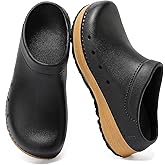 youermei Slip-On Men's Clogs Women's Mules, Lightweight Work Sandals with Removable EVA Footbed, Arch Support, Non Slip Closed Toe Chef Nurse Shoes, Comfortable Cork Slides Black