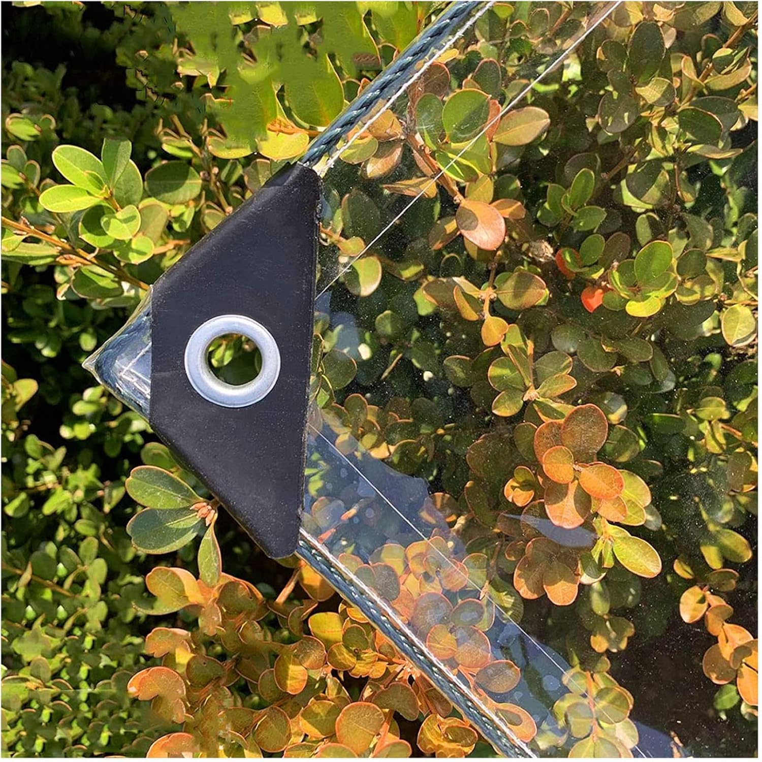 Tarpaulin Waterproof, Tear-Resistant Transparent Tarpaulin with Eyelets, 0.3 mm Thick Multifunctional PVC Protective Cover for Car, Camping, Garden Furniture, with Rope and Cable Ties, 420 g/m² (1.5 x