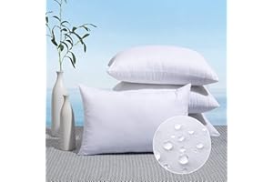 MIULEE Pack of 4 Pillow Insert 12x20 Inches Outdoor Waterproof Throw Pillow Insert Premium Hypoallergenic Stuffer Sham Rectan