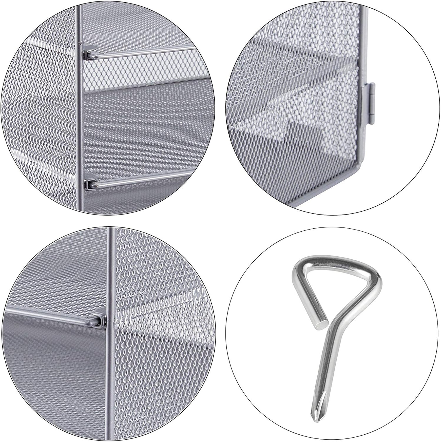 COSYAWN Paper Letter Tray Organizer, 5 Tier Mesh File Tray Desktop Paper Sorter, Silver : Office Products