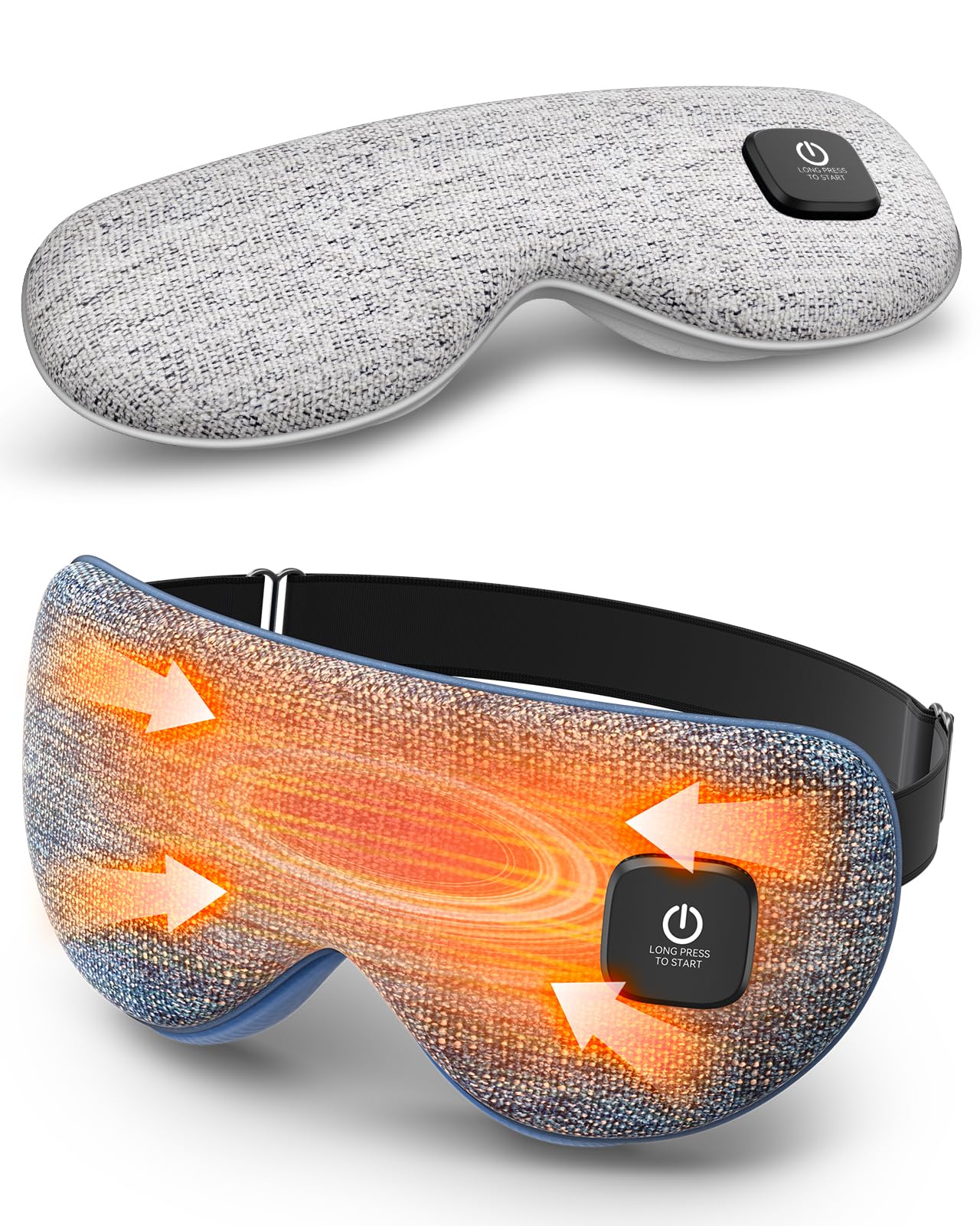 Photo 1 of Heated Eye Mask - Cordless Eye Mask for Dry Eyes, Eye Relief, Improved Sleep, Washable Eye Heating pad for Travel and with Replaceable Shell (Striped Blue)