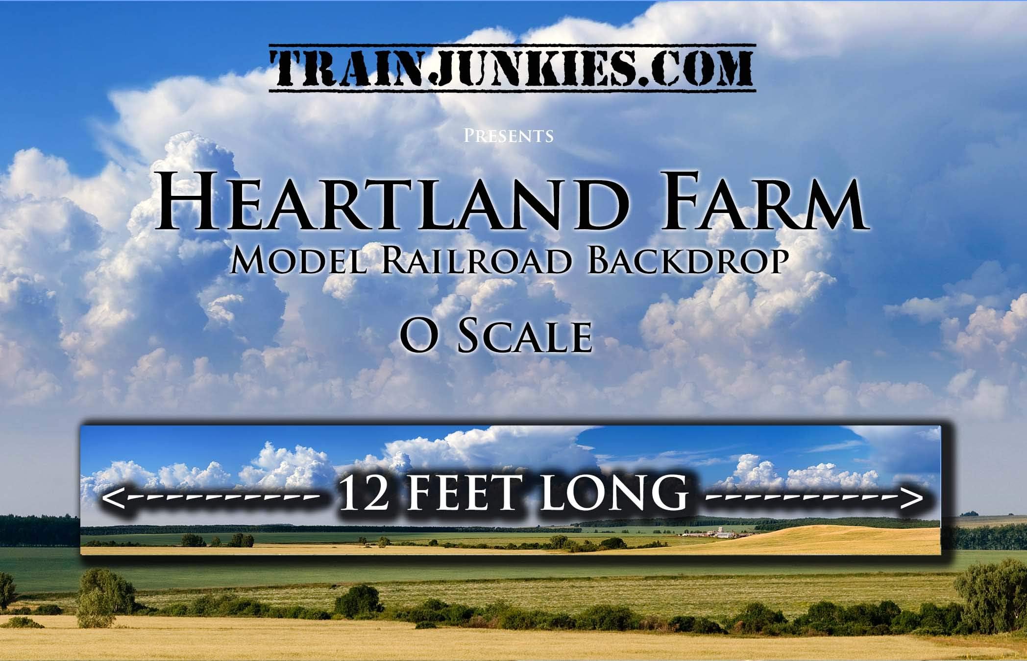 Train Junkies Heartland Farm - Railroad Backdrop O Scale