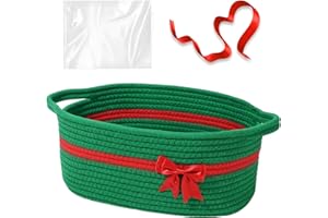 Degeyoyo Baskets for Gifts Empty, Gift Basket, Bow Basket for Gifts, 12" x 8" x 5" Small Baskets with Gift Bag and Ribbon for Organizing, Christmas, Birthday, Baby Shower