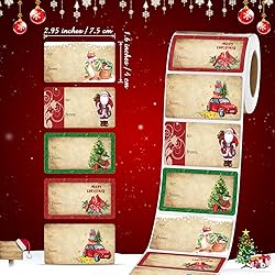 Outus 500 Pieces Christmas Tags Self Adhesive Gift