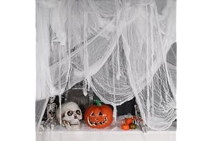 ZYP 197x78.7in Halloween Creepy Cloth White Spooky Fabric Large Halloween Decorations Gauze Cloth Spooky Giant Cheese Cloth for Halloween Party Supplies Decorations
