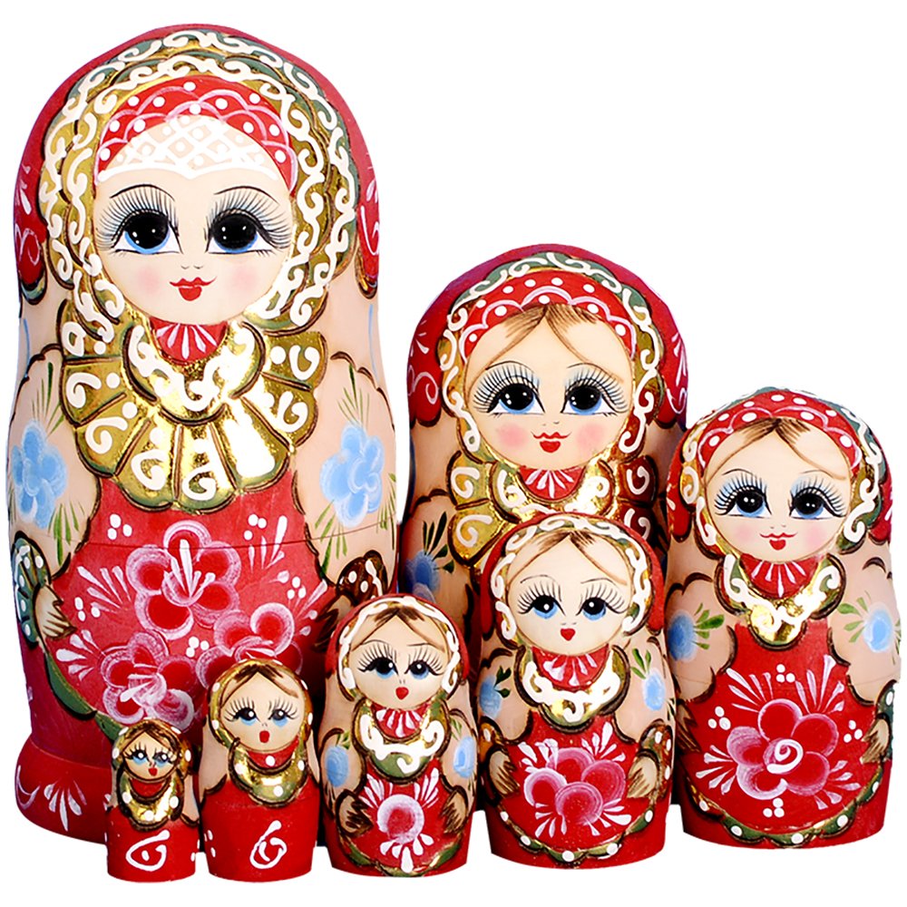 YAKELUS 7pcs Russian Nesting Dolls Matryoshka handmade 7022