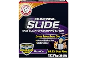 Arm & Hammer Slide Clumping Cat Litter, Multi-Cat Clay, Effortless Clean, 7-Day Odour Control, Dust-Free, Low-Tracking, Rock-
