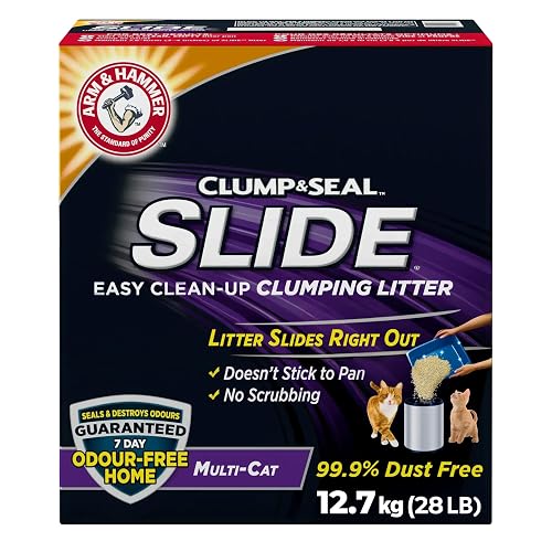 Arm & Hammer Slide Clumping Cat Litter, Multi-Cat, 12.7 kg | Effortless Clean, 7-Day Odour Control, Dust-Free, Low-Tracking, Rock-Hard Clumps, Baking Soda Power