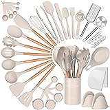 Silicone Cooking Utensils Set, 43Pcs Non-Stick Heat