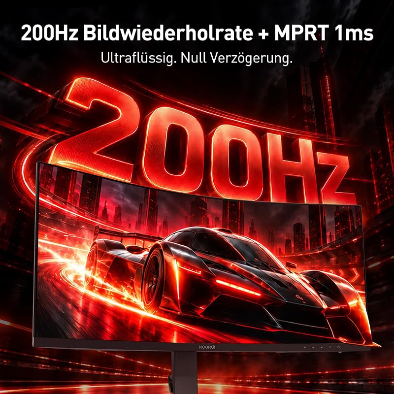 34 Zoll Curved Gaming Monitor 200Hz Bildschirm WQHD HDR 400 HDMI/DP