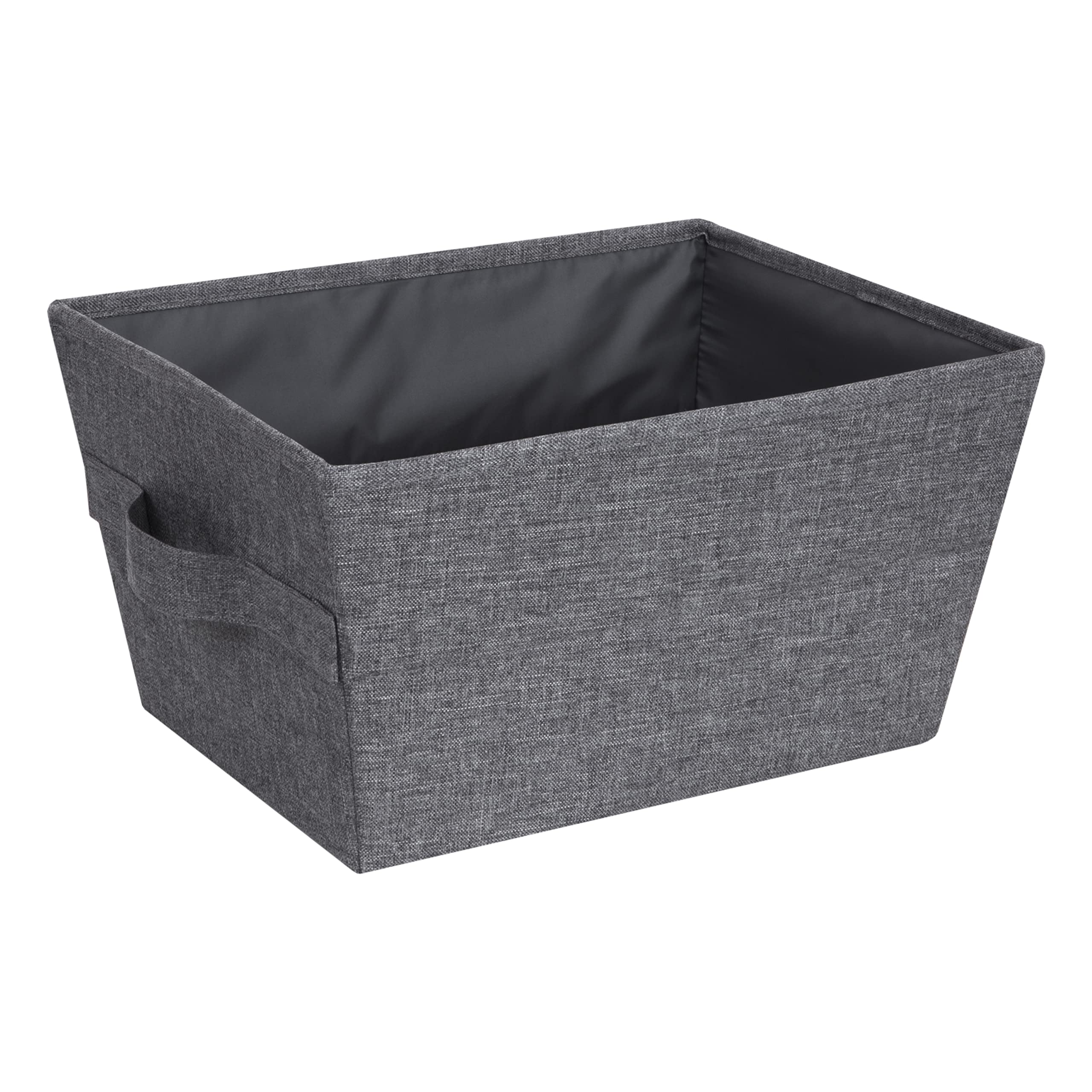 Bigso Box of Sweden Foldable Storage Box for Home and Shelves - Small Fabric Storage Basket with Easy-Carry Handles - Storage Bin for Blankets, Towels, Toys and More - Grey