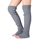 Pareberry Women's Winter Over Knee High Footless Socks Knit Warm Long Leg Warmers