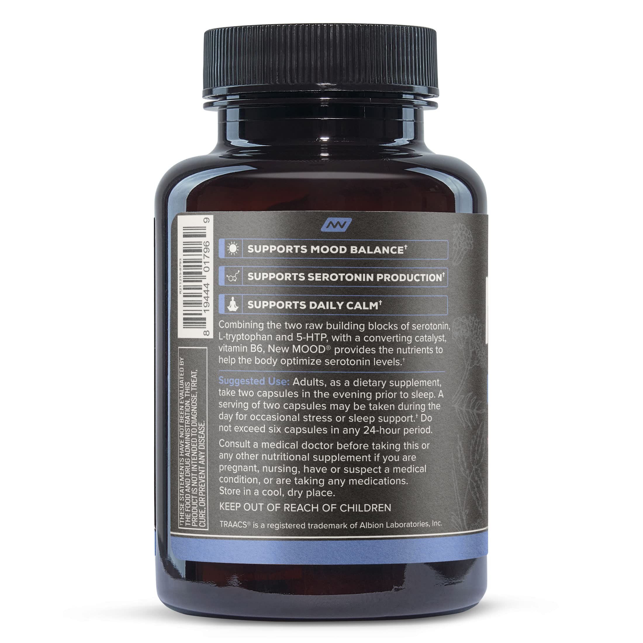 ONNIT New Mood Daily Stress Support Capsules, Sleep and Mood Support Supplement for Men and Women, Daily Stress Management Capsules, 30 Count