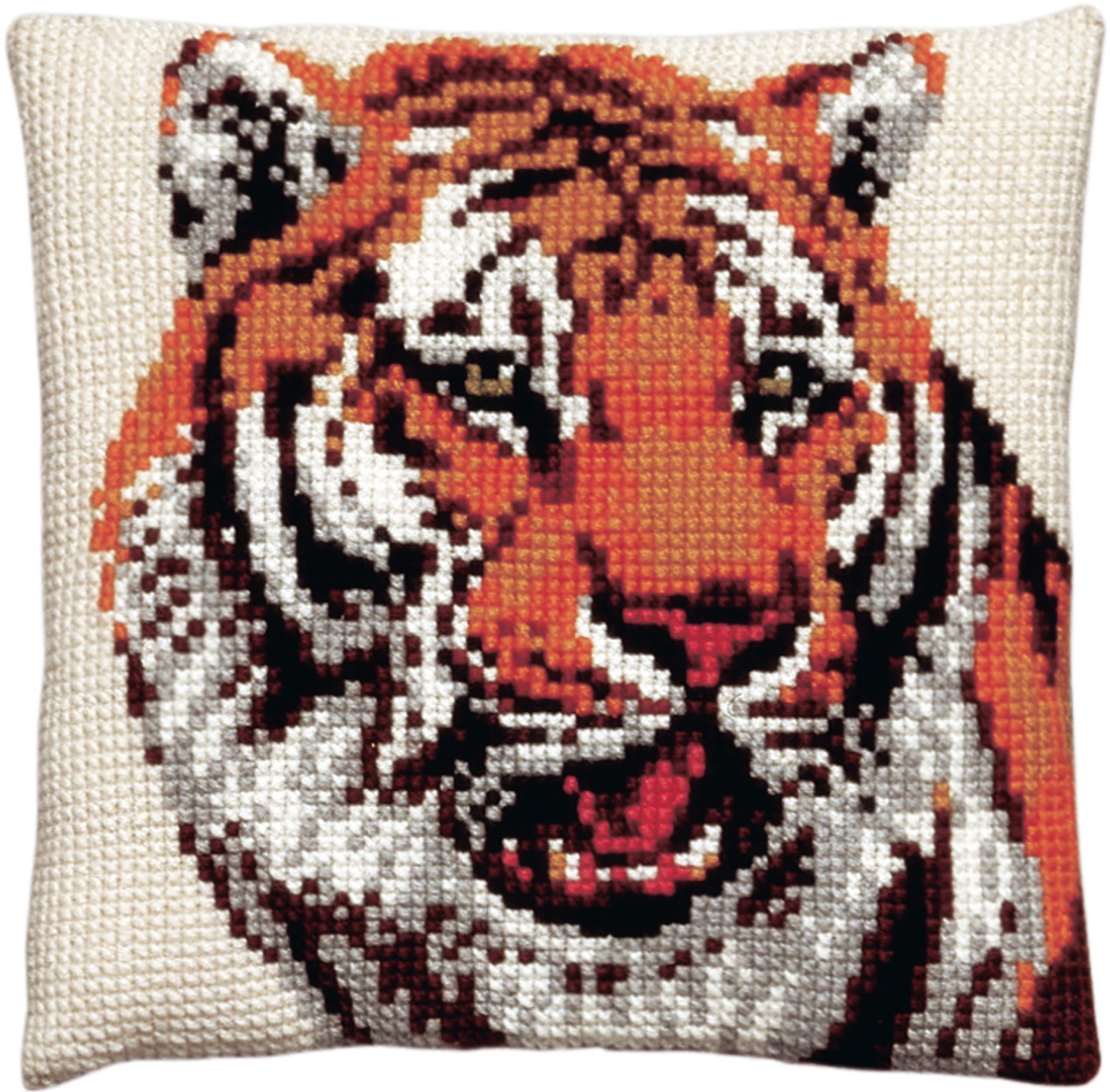 Pako Tiger Cushion Pillow Front Chunky Cross Stitch Kit Embroidery Animals