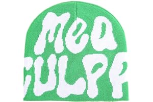 Cleveinuan TaowaveWomen Beanie Y2k Hat,MEA Culpa Graphic Beanies Designs,Winter Hat Knit Skull Cap