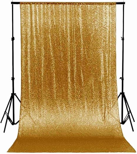 Amazon Co Jp ゴールド キラキラ スパンコール ファブリック 写真撮影用背景 8ftx10ft ゴールド Sequin Curtain Backdrop 8x10 Gold Generic