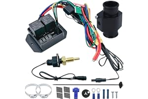 American Volt 104-230'F Digital Adjustable Dual Electric Cooling Fan 1/8 Inch NPT Thread-in Thermostat Sensor Switch Temperature Controller Radiator Hose Adapter Wiring Kit (38mm)