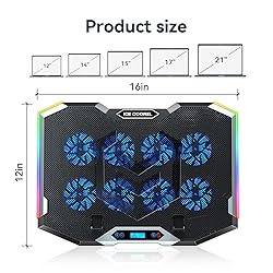 ICE COOREL Gaming Laptop Cooling Pad with 8 Cooling
