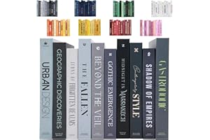 REDESIGNED BASICS Decorative Books | Black 10 Book Set with 3 Sizes | Preassembled with Hidden Storage | Perfectly Stackable for Easy Home Staging | Book Decor to Elevate Your Space | Home Decor Made Simple!