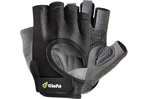 Glofit Workout Gloves for Women and Men, Weight Lifting Gloves Anti-Slip Padded Palm, Light Weight Fingerless Powerlifting Fingerless Gym Gloves for Exercise, Fitness, Training, Cycling