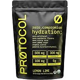 Protocol USDA Organic Electrolyte Powder, Sugar Free, Without Stevia, Natural Flavors or Citric Acid, Lemon Lime Hydration Drink Mix, 30 Servings