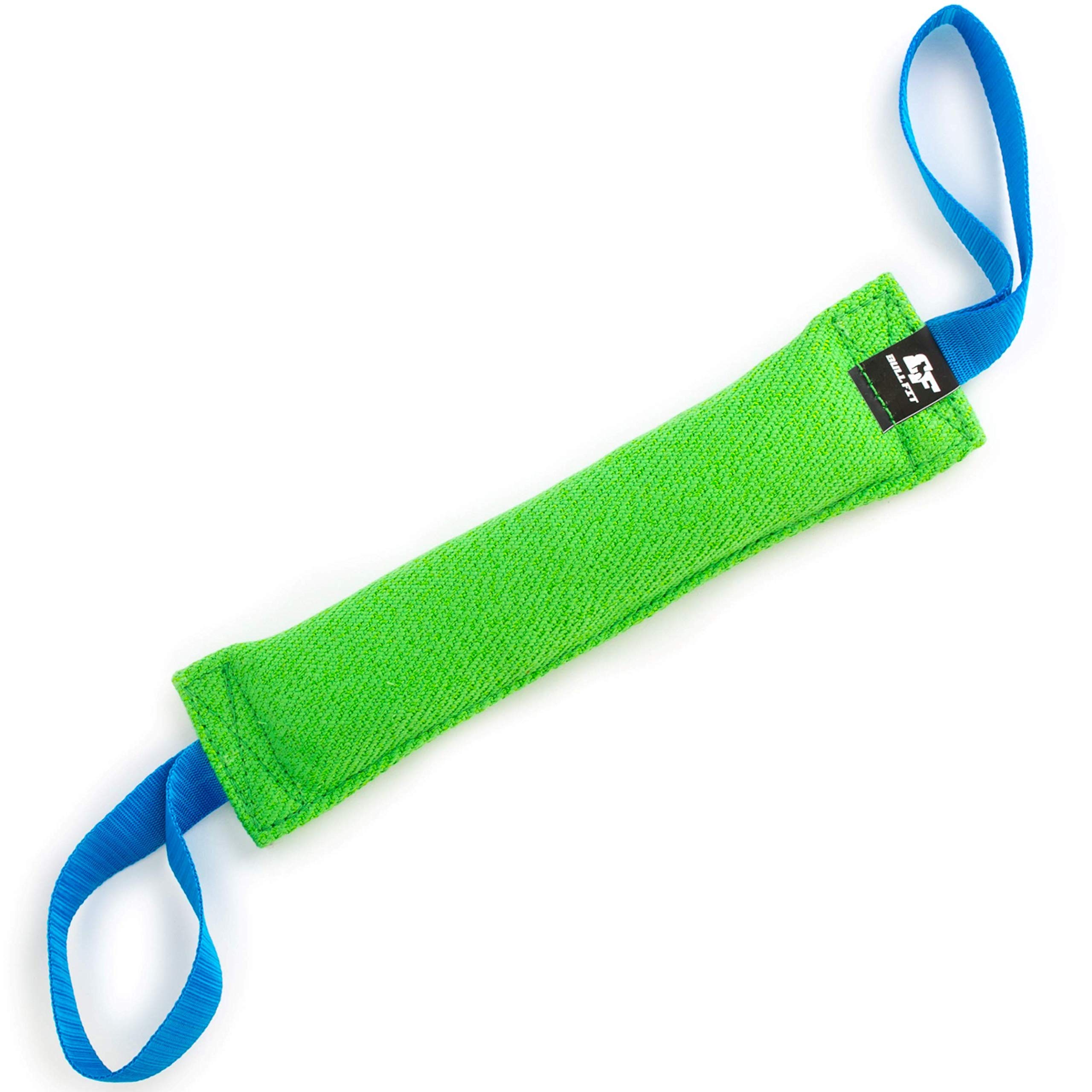 Bull Fit Dog Tug Toy 30 cm with 2 Strong Handles - Made of Durable & Tear-Resistant French Linen - Ideal for Tug of War, Fetch & Puppy Training of Medium to Large Dogs - Firmly Stitched Dog Pull Toy
