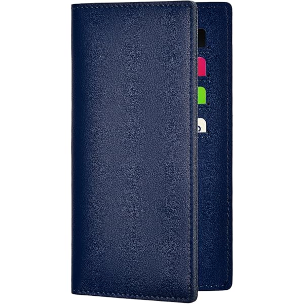 CASMONAL Premium Leather Checkbook Cover For Men And Women Checkbook Holder Wallet RFID Blocking : CASMONAL