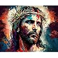 TUMOVO Paint by Numbers for Adults, Jesus Christ with Thorn Crown Paint by Numbers, Easy Paint by Numbers for Beginners, Watercolor Painting by Numbers for Home Decor, 16x20 Inch