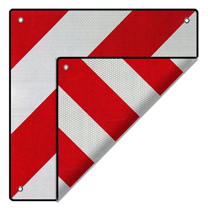 2in1 Warntafel Spanien UND Italien Aluminium 50x50cm reflektierend rot-weiß Heckträger/Fahrradträger