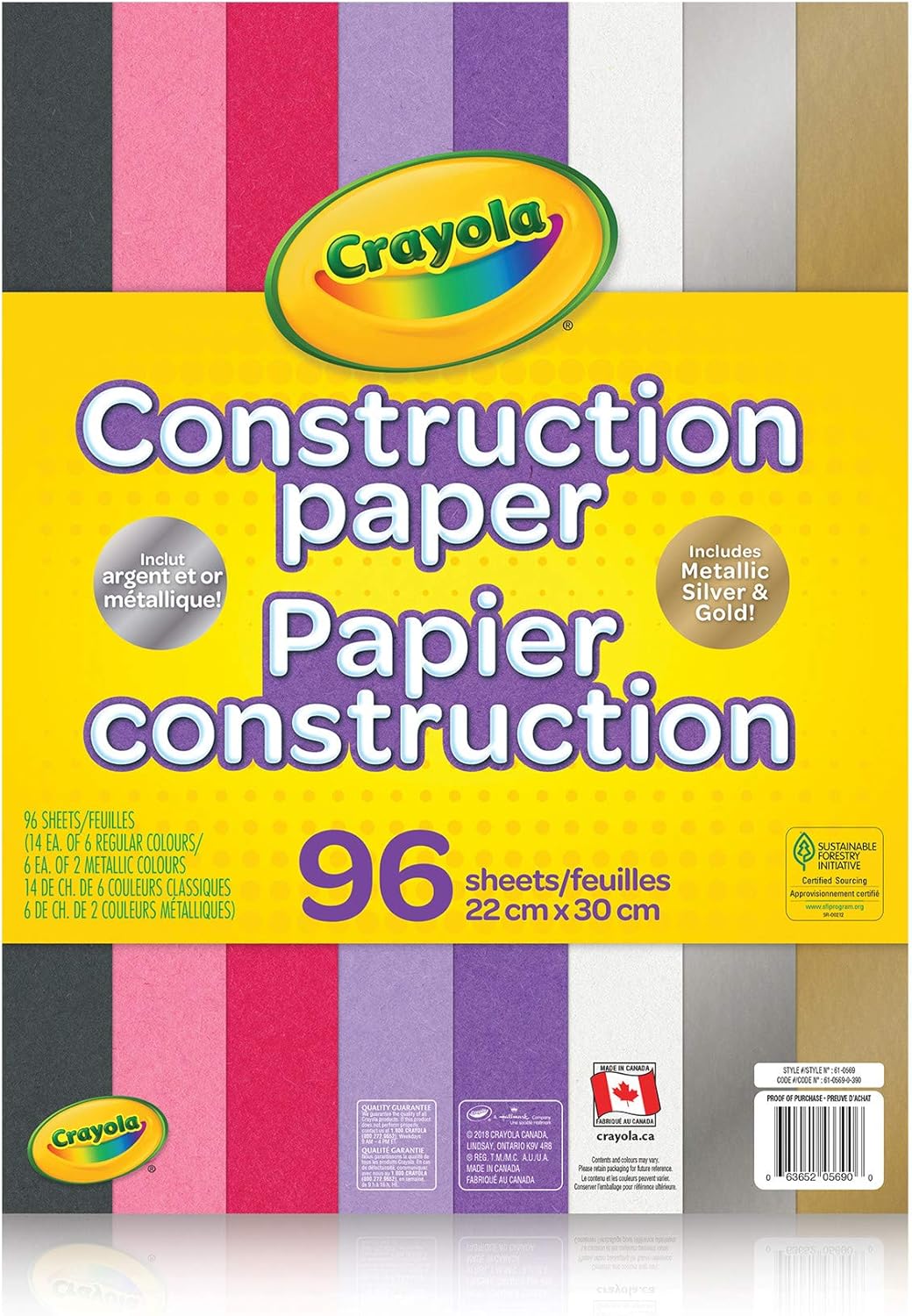 Crayola Construction Paper, 96 Count, Back to School, School Supplies