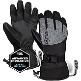 Tough Outdoors Ski Gloves Men Women - Black Snow Ski Gloves Women Men - Adult Ladies Men's Insulated Waterproof Winter Glove