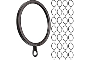 Meriville 28 pcs Oil-Rubbed Bronze 2-Inch Inner Diameter Metal Flat Curtain Rings with Eyelets