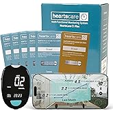 HeartsCare C1 Plus Glucose &amp; Ketone Meter Testing Kit with Ketone (50 count) and Glucose Test Strips (50 count) with 3D bluetooth HeartsHome app - Compatible with Total Cholesterol test strips.