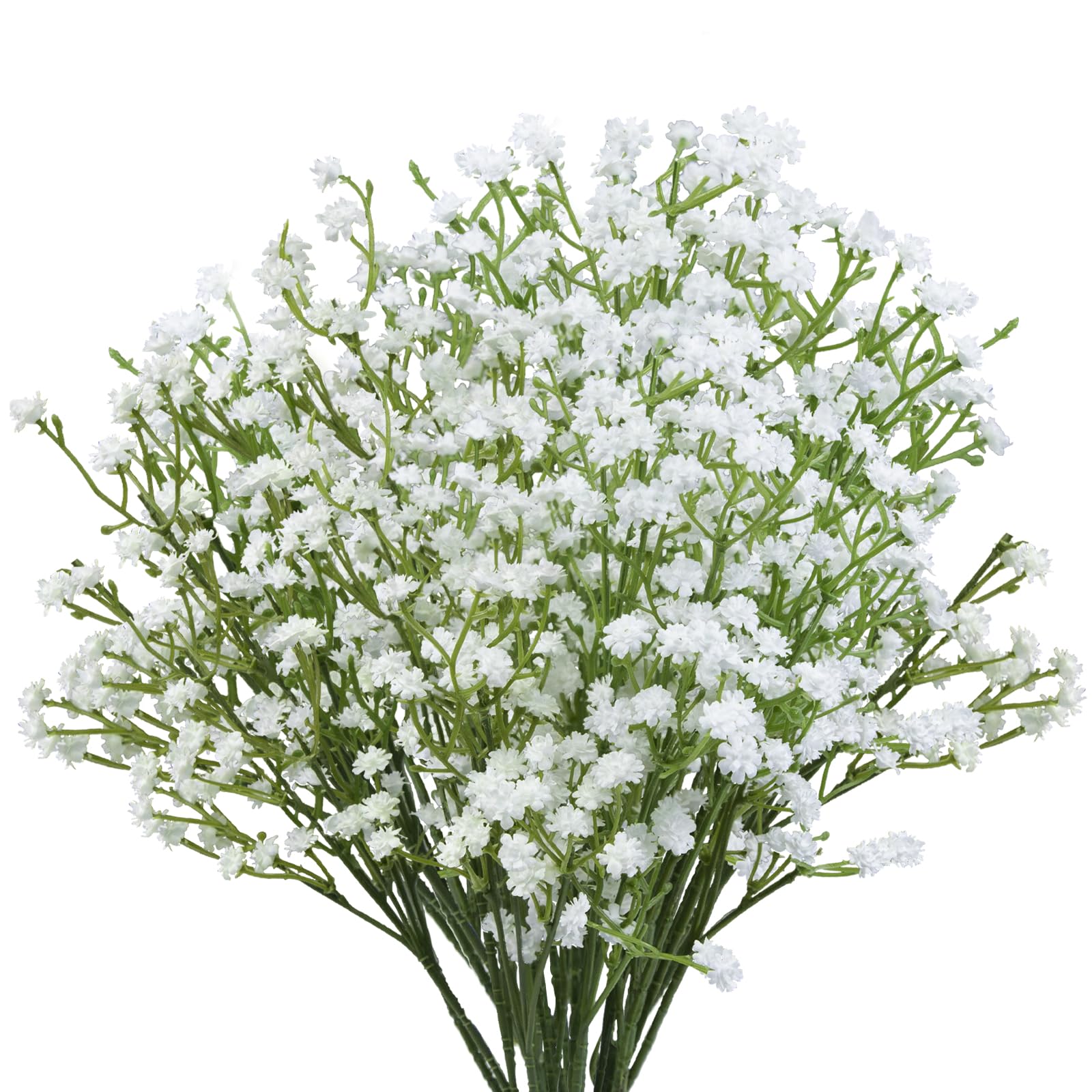 OundarM 15pcs Baby Breath White Flowers Artificial bulk Gypsophila Flowers Bouquets add beauty to any Floral Arrangement Table Wedding Display