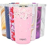 Drinco - 20 oz Stainless Steel Tumbler | Double Walled Vacuum Insulated Mug With Lid, 2 Straws, For Hot & Cold Drinks (20oz Sakura)