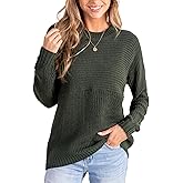 CUPSHE Women's Long Sleeve Knit Sweaters Crewneck Pullover Fall Sweater Casual Jumper Tops