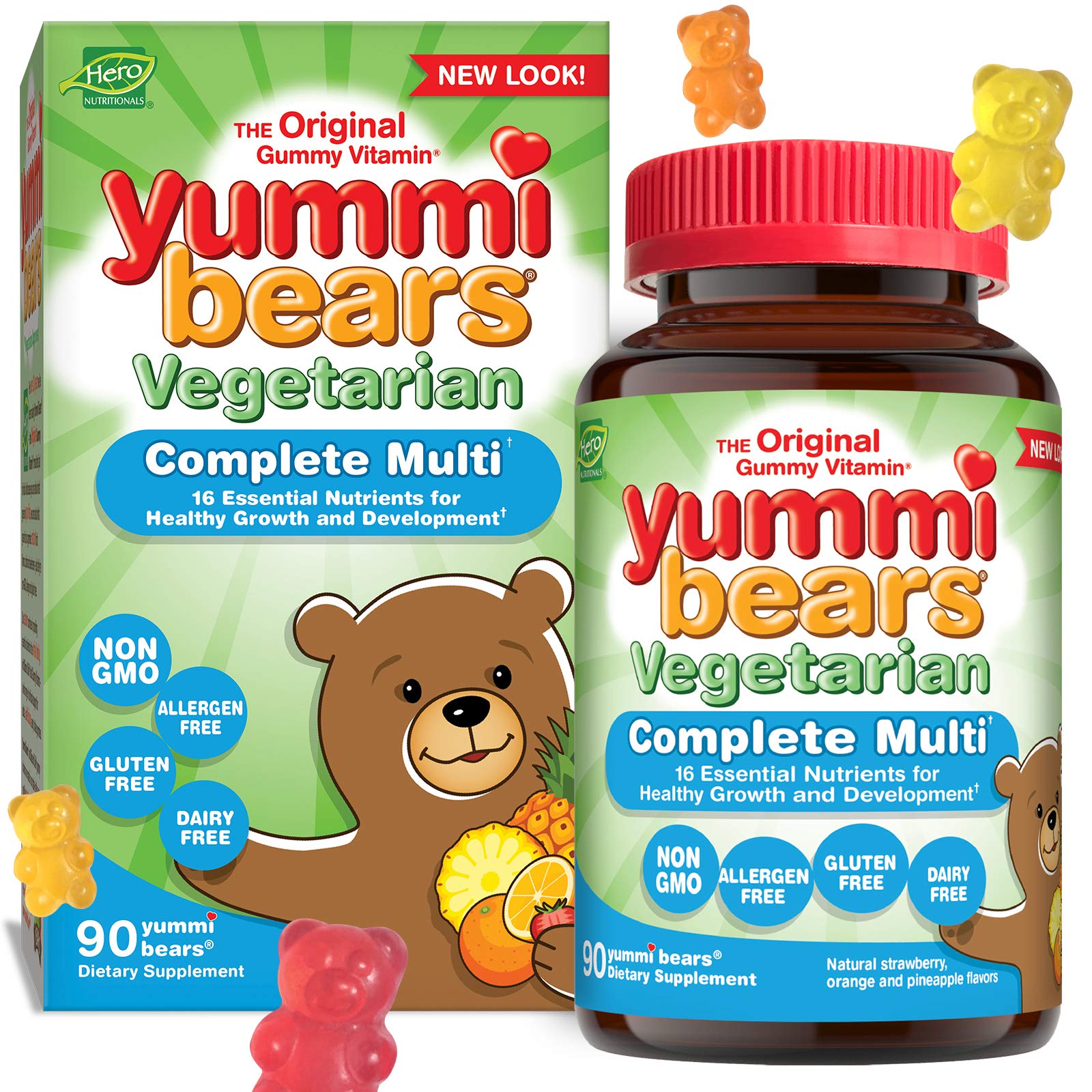 Yummi Bears Vegetarian Multivitamin and Mineral Supplement, Gummy
