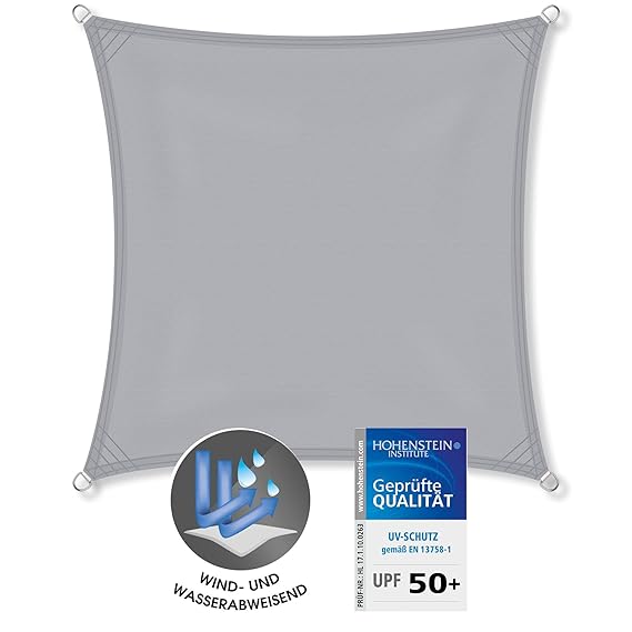 sonnensegel 4x4 wasserdicht grau
