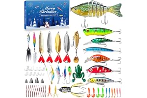 WYZOID Advent Calendar 2024 Fishing Lure,Lifelike Multi Jointed Swimbait,Suitable For Adult Men Teen Boys, Christmas Surprise Fishing Bait Gift - 2024 Christmas Countdown 24 Days Surprise Gift