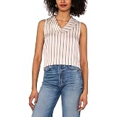 Vince Camuto Women's Striped Sleeveless Cowl Neck Blouse