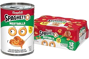 SpaghettiOs Canned Pasta with Meatballs, 15.6 oz Can (12 Pack)
