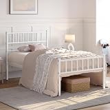 Yaheetech 3ft Single Metal Bed Frame with Headboard Footboard White view 2