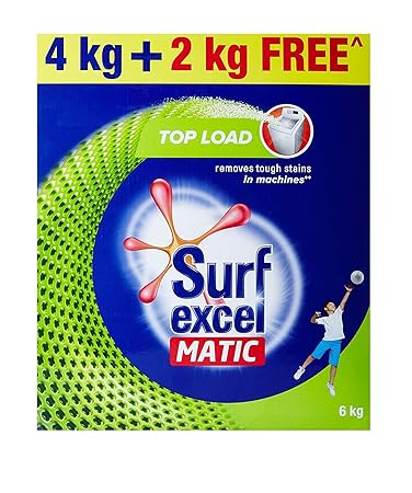 Surf Excel Matic Top Load Detergent Powder, 4kg (Extra 2kg)