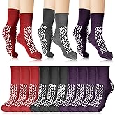 Toulite 10 Pairs Hospital Socks with Grips for Women Men Double Sided Non Slip Slipper Socks Fall Prevention for Elderly