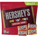 Hershey's Special Dark, Miniatures Assorted Chocolate Candy Share Pack, 9 Ounce