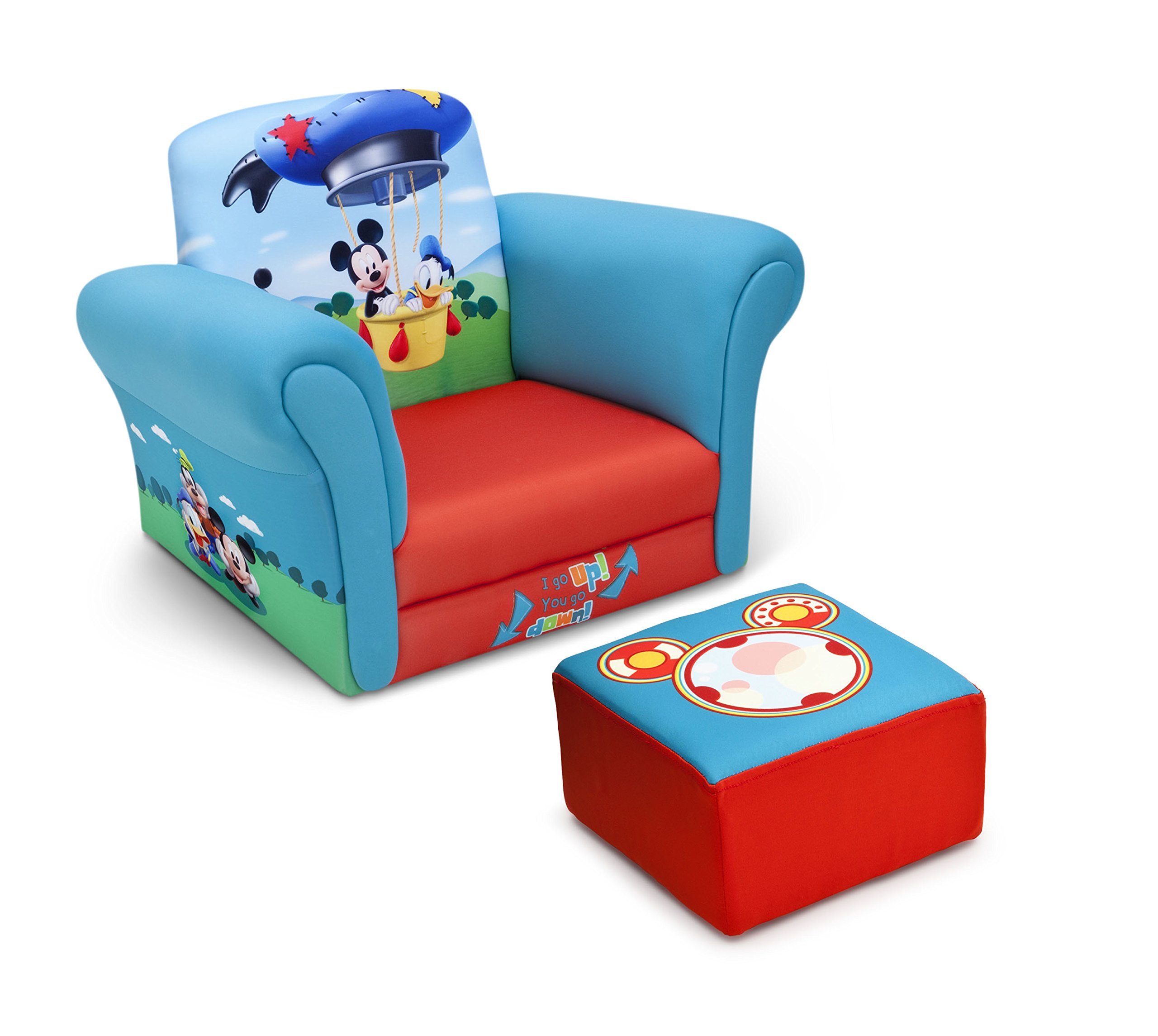 Buy Delta Children Upholstered Chair with Ottoman, Disney Mickey Mouse