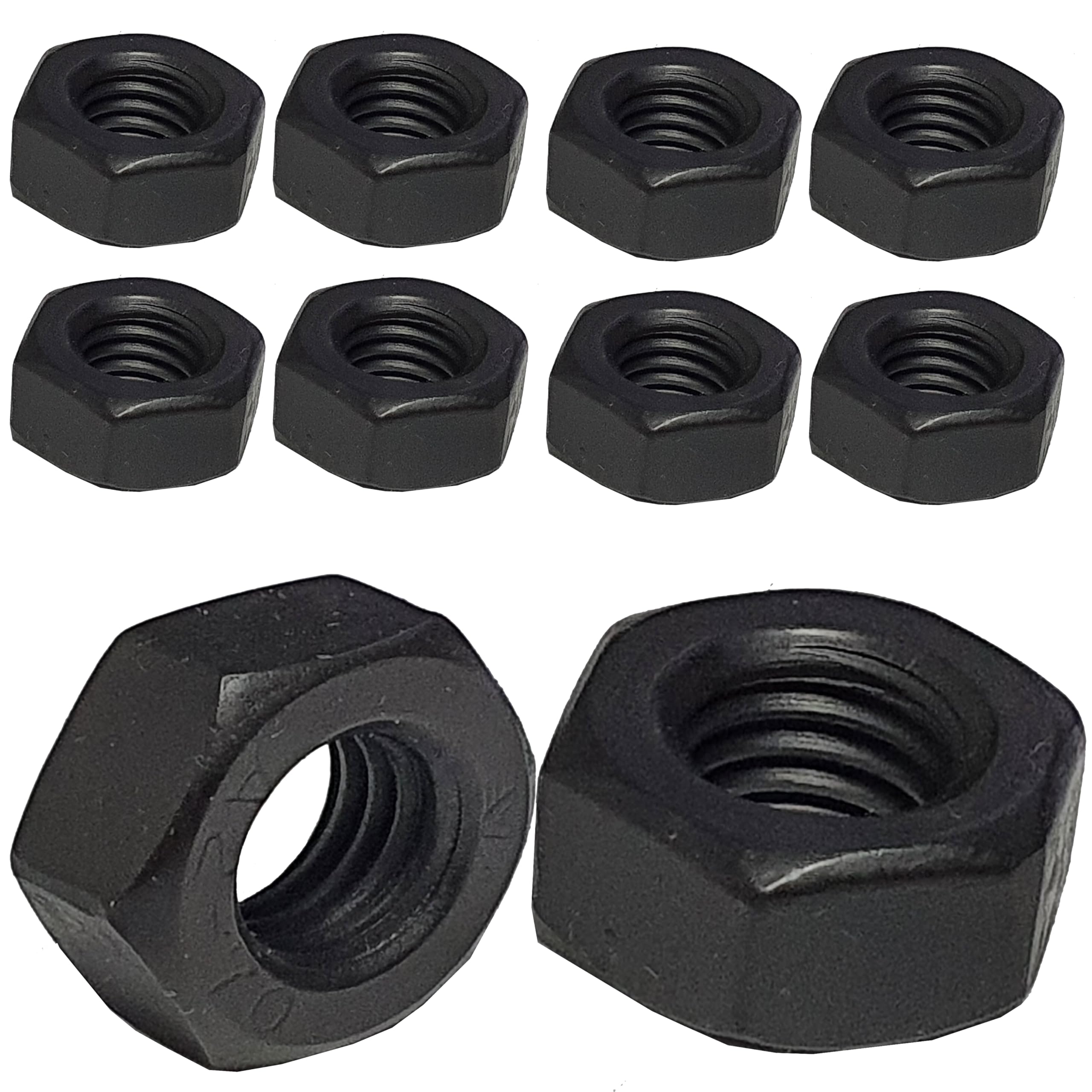 Black Stainless Steel Hex Nuts DIN934 Blackened Finish Nut Fasteners and Fixings (Pack of 10) (M4 / 4mm)