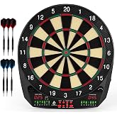 Electronic Dart Board, Low Bounce-Outs Soft Tip Dartboard, 580 Variations | Electric Dart Board Set for Adults, 35 Games, 6 Darts &amp; 100 Soft Tips, Automatic Scoring, Batteries or AC Adapter, 8 Players