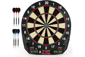 Electronic Dart Board, 35 Games and 580 Variants Electric Soft Tip Dartboard Set, Digital Dartboards for Adults with 6 Darts,